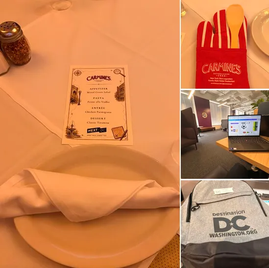 A LinkedIn post featuring Carmines and Destination DC