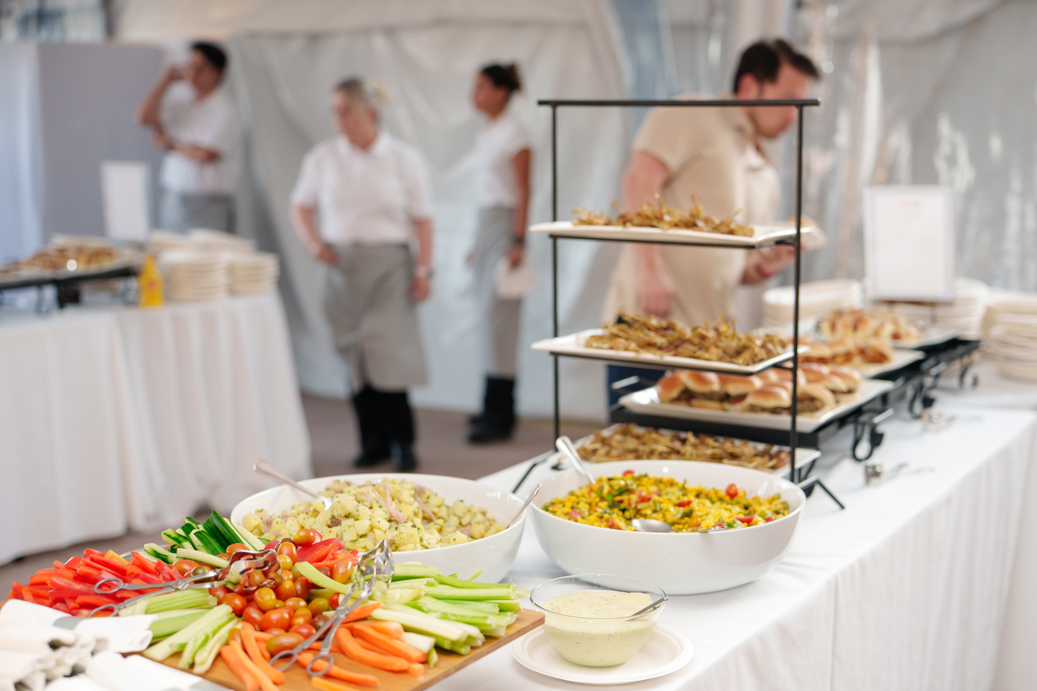 A spread of food at the July 4th Celebration